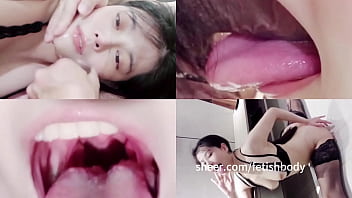 Girlfriend-style service system! Extreme deepthroat with tongue and semen - throat sex/throat sucking/throat clamp/throat bulge/vomiting sound slamming/multiple positions/face fuck with snot and tears/throat stretched with fingers [human photo vs. origina